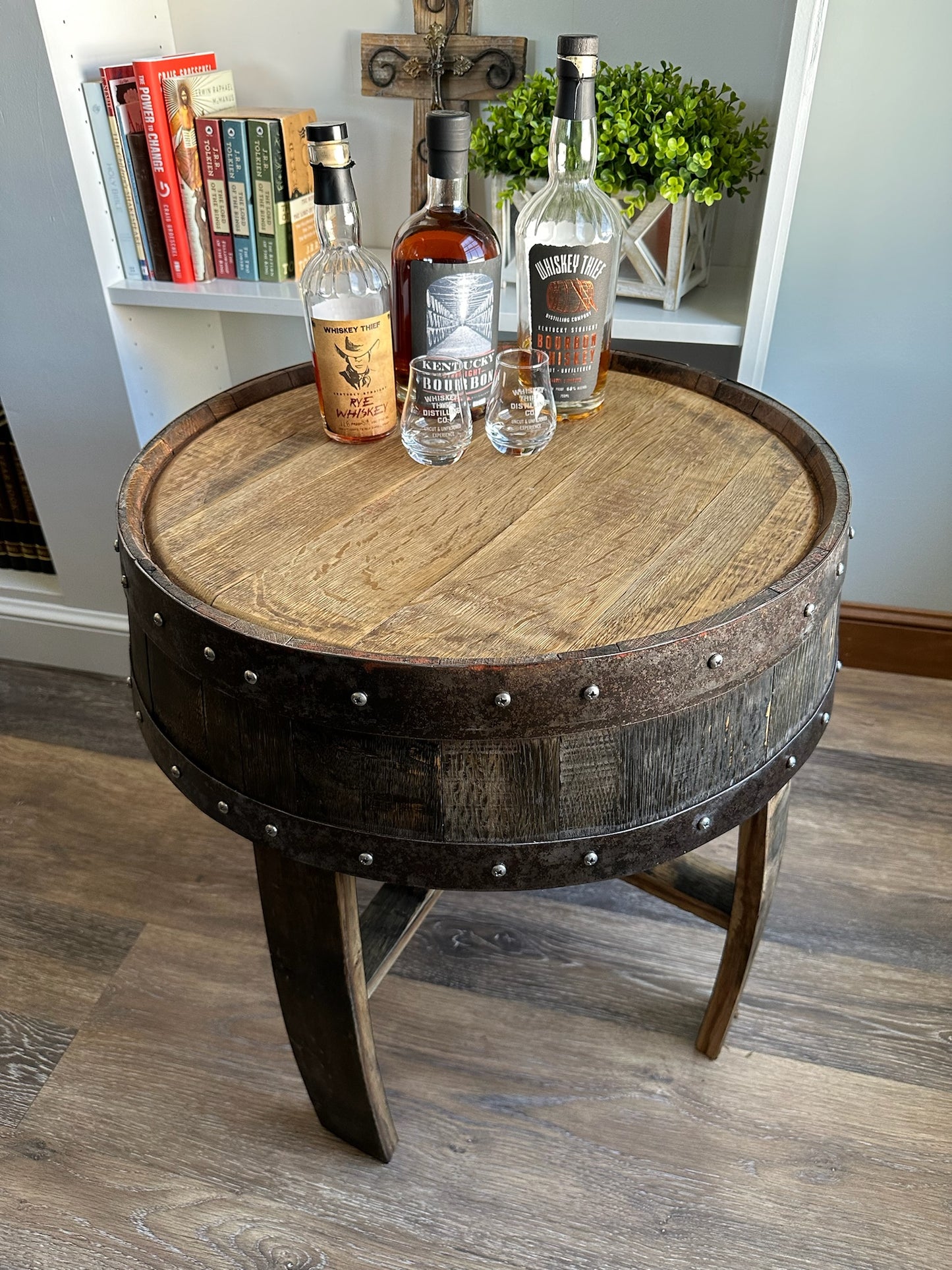 Bourbon Whiskey Barrel End Table