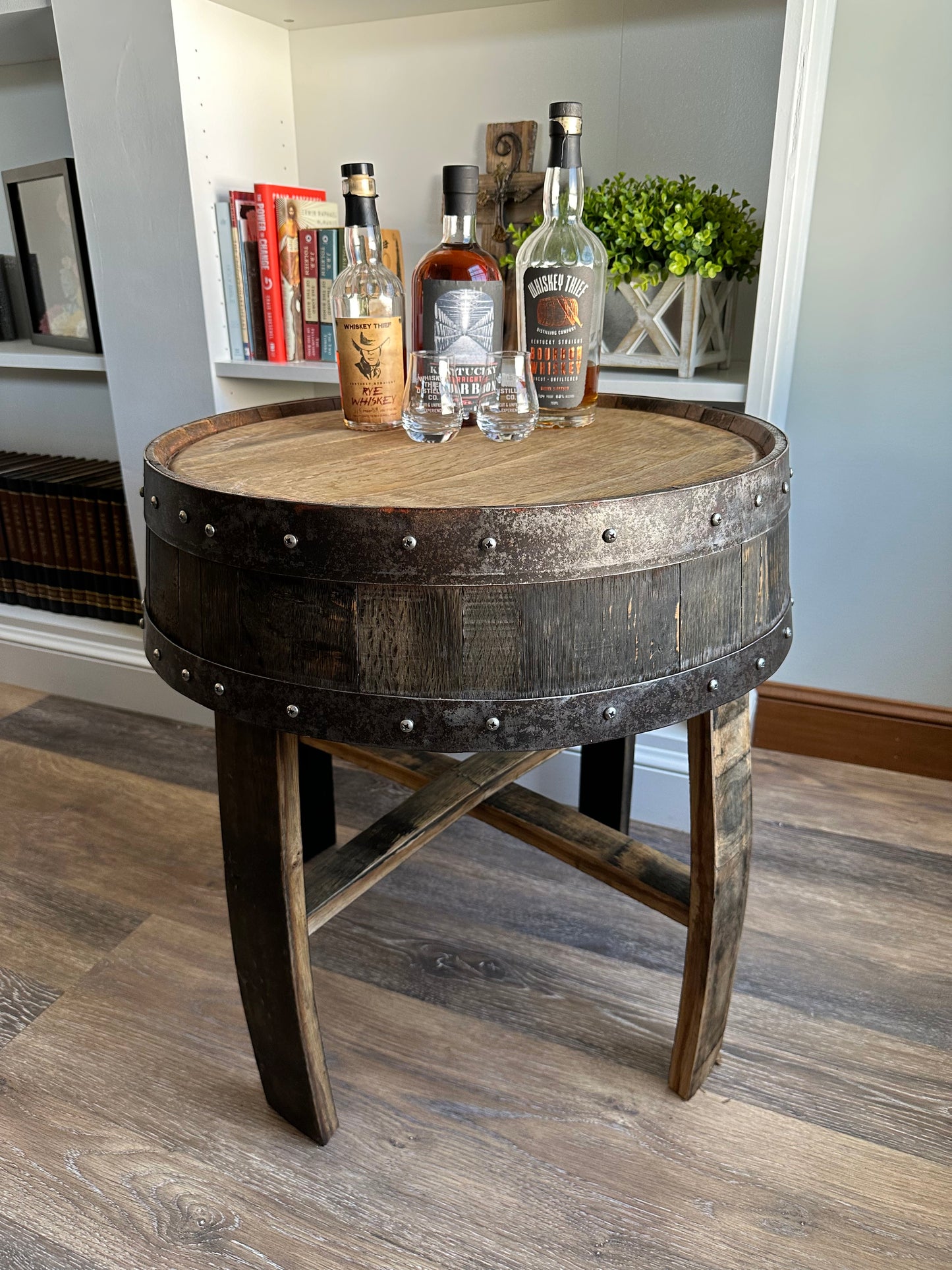 Bourbon Whiskey Barrel End Table