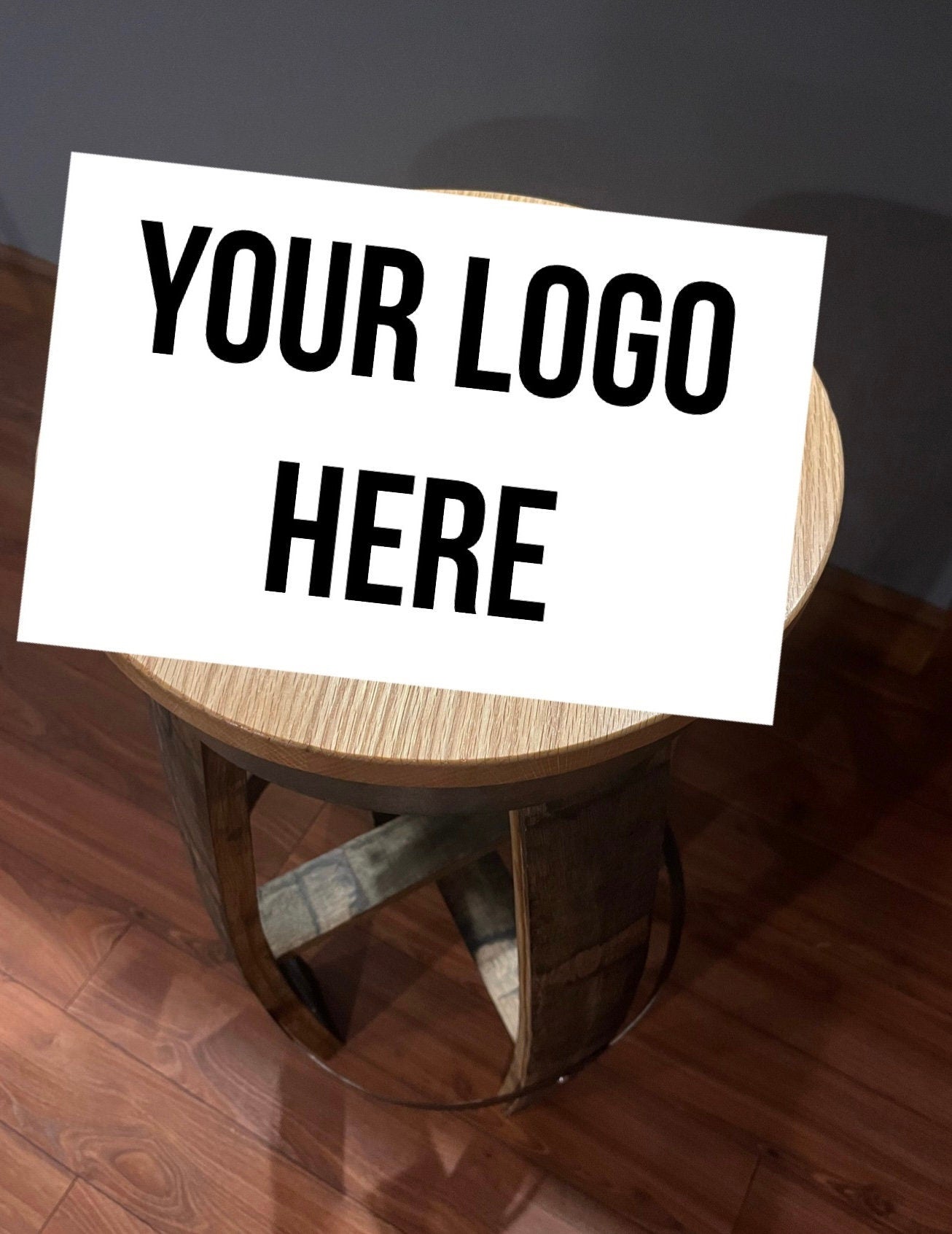 Bourbon Barrel Bar Stool with Custom Design and Laser Engraved