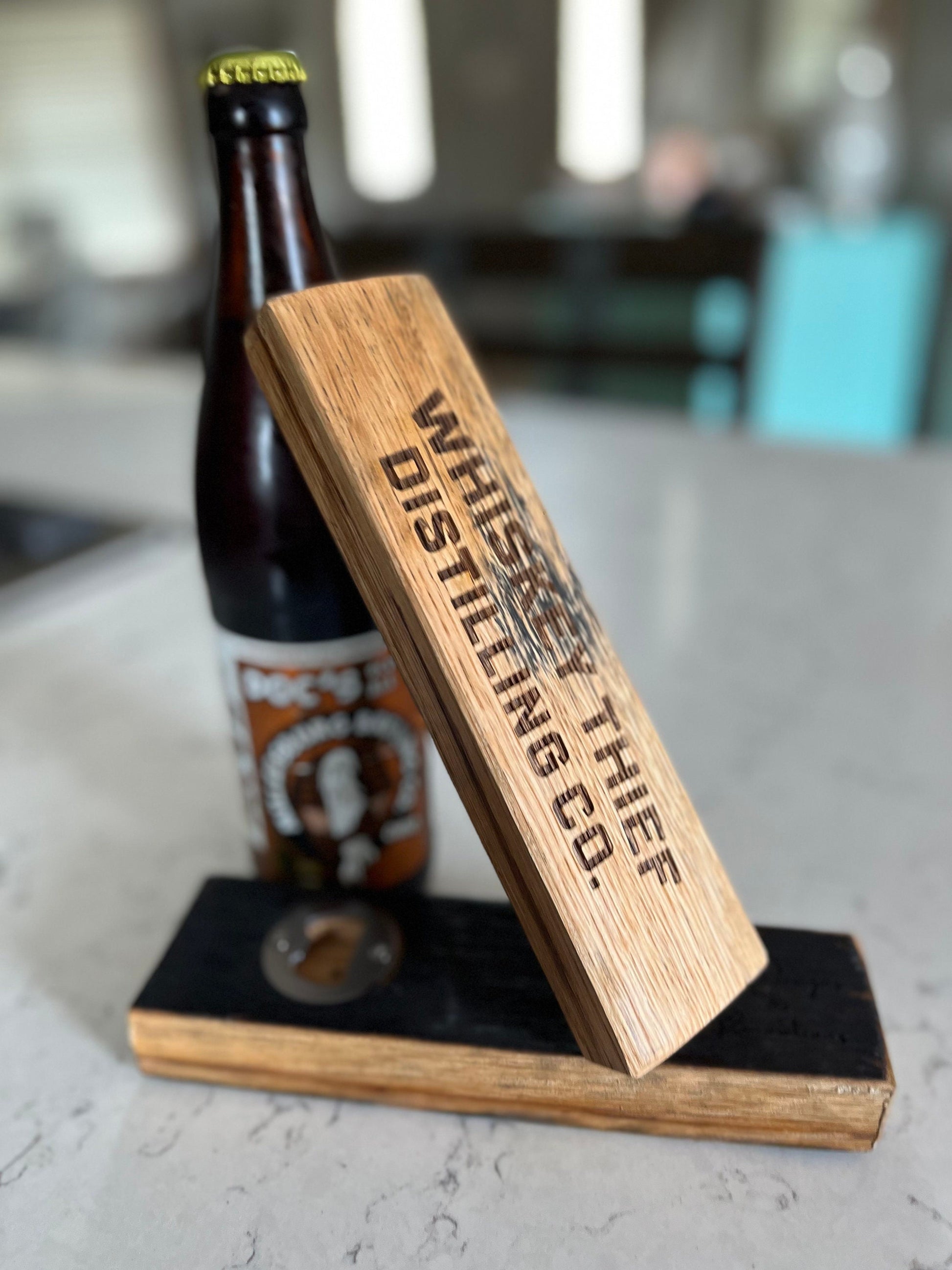 Bourbon Barrel Stave Personalized Laser Engraved Bottle Opener