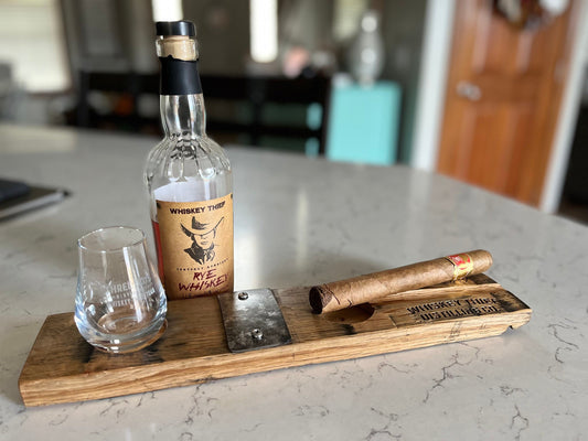 Bourbon Barrel Stave Cigar Glencairn Glass Holder