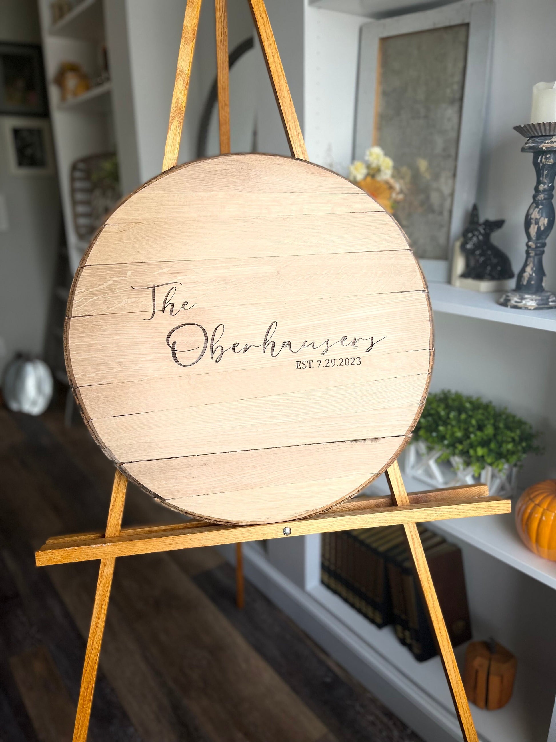Bourbon Barrel Sign Personalized Wedding Guestbook