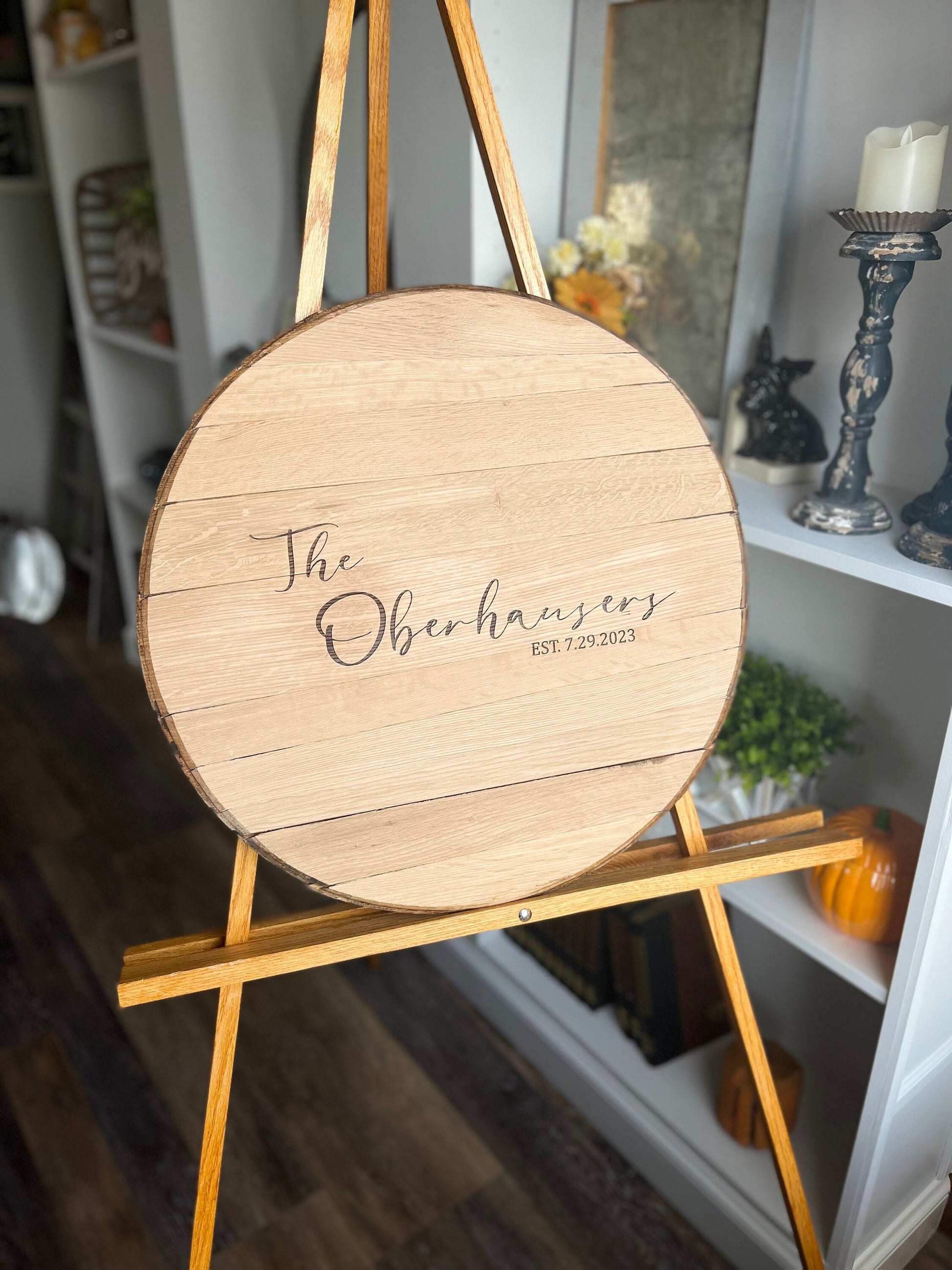 Bourbon Barrel Sign Personalized Lazy Susan