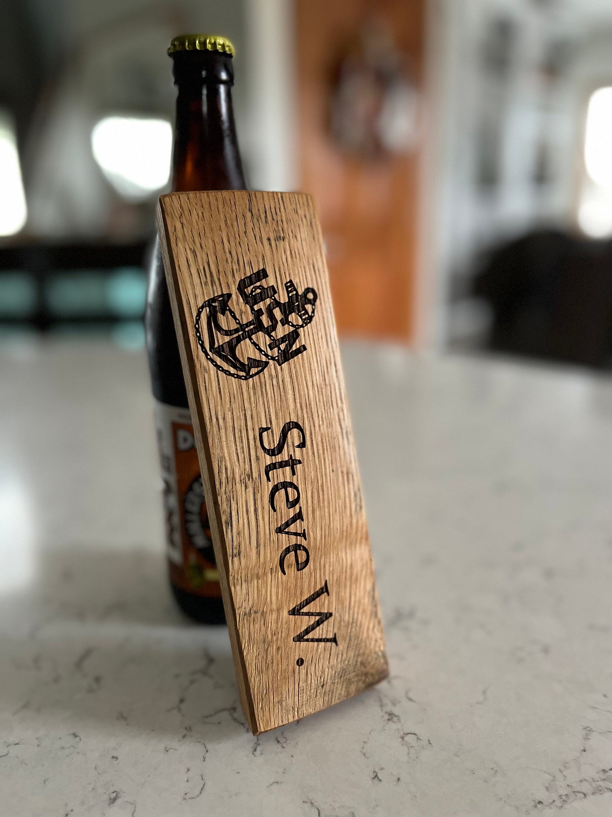 Bourbon Barrel Stave Personalized Laser Engraved Bottle Opener