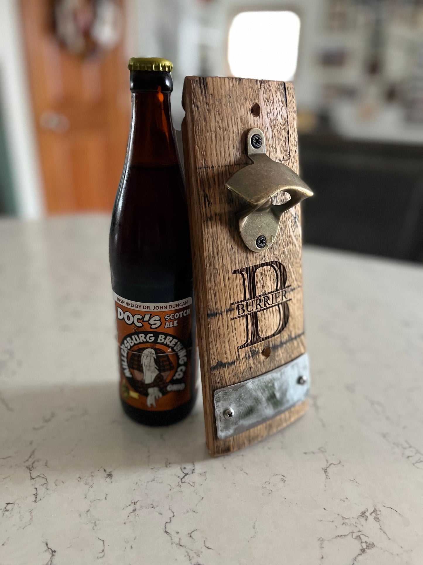 Bourbon Barrel Stave Mountable Bottle Opener