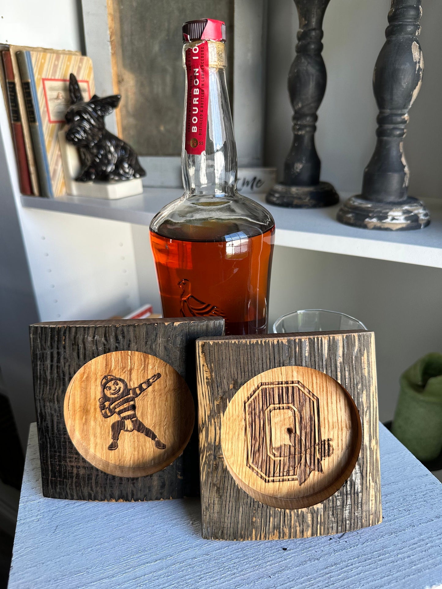 Bourbon Barrel Stave Personalized Coasters