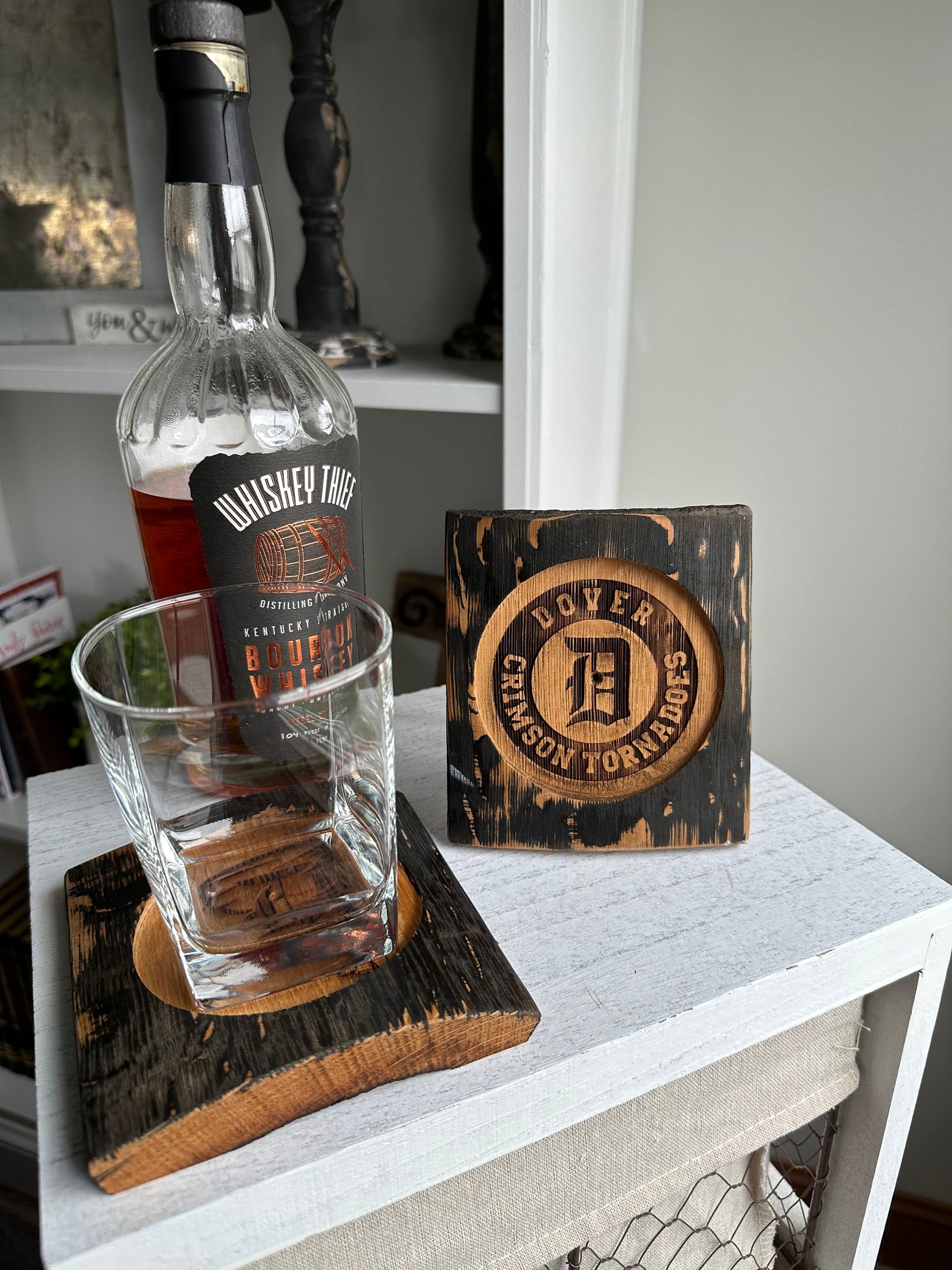Bourbon Barrel Stave Personalized Coasters