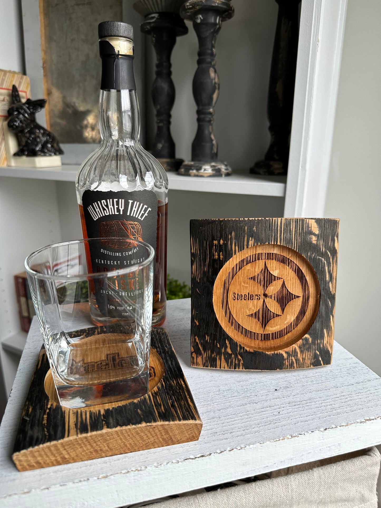 Bourbon Barrel Stave Personalized Coasters