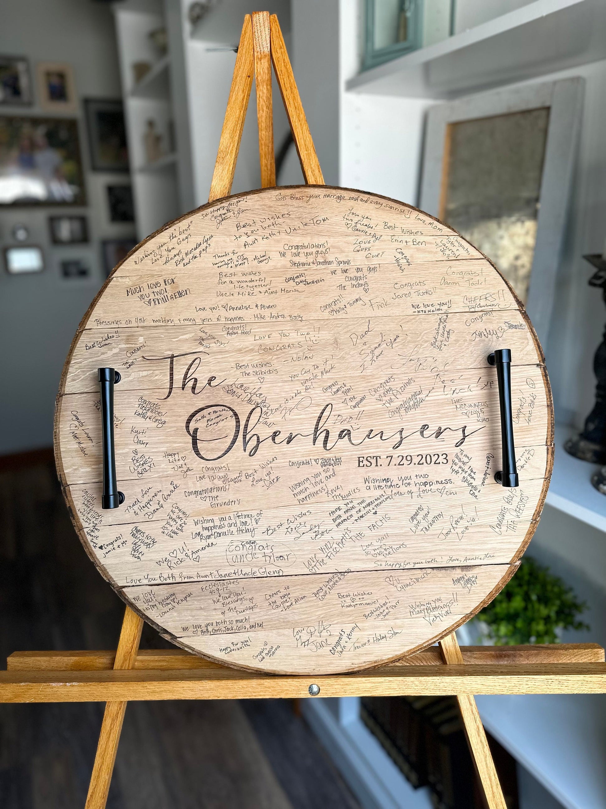 Bourbon Barrel Sign Personalized Wedding Guestbook