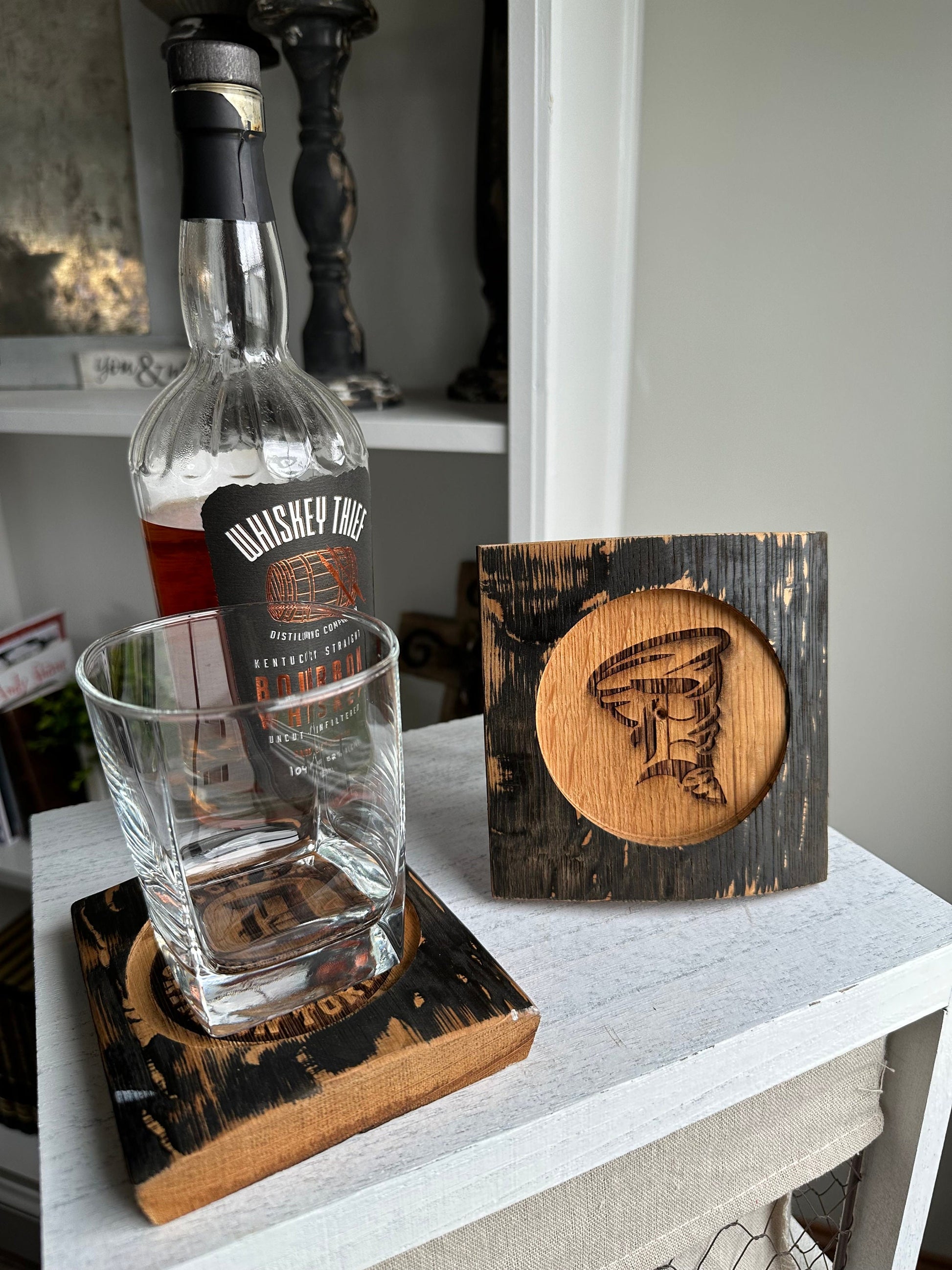 Bourbon Barrel Stave Personalized Coasters