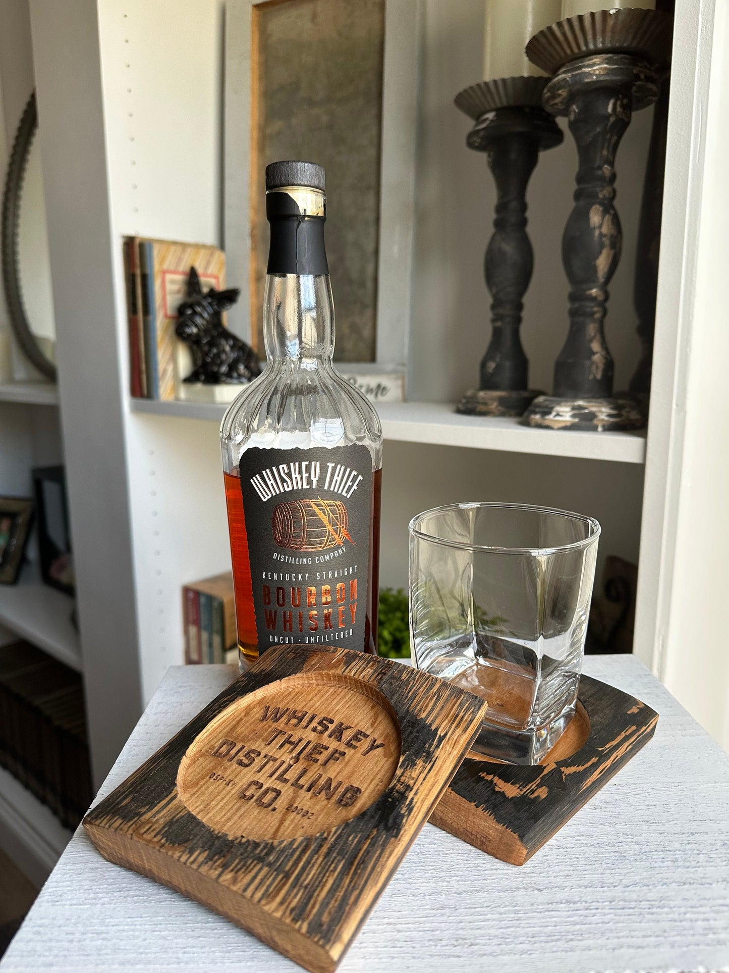 Bourbon Barrel Stave Personalized Coasters