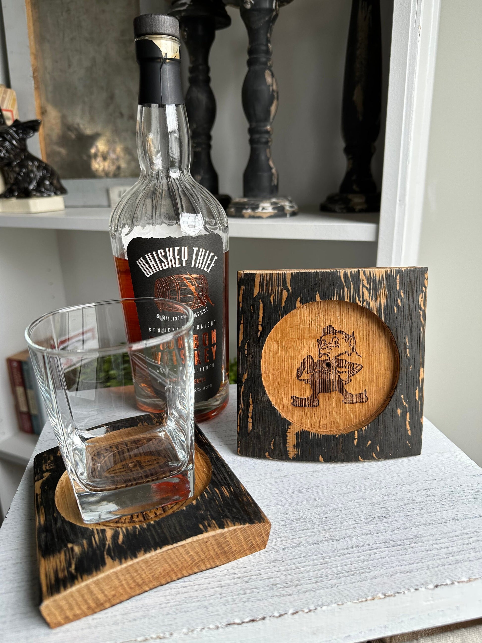Bourbon Barrel Stave Personalized Coasters