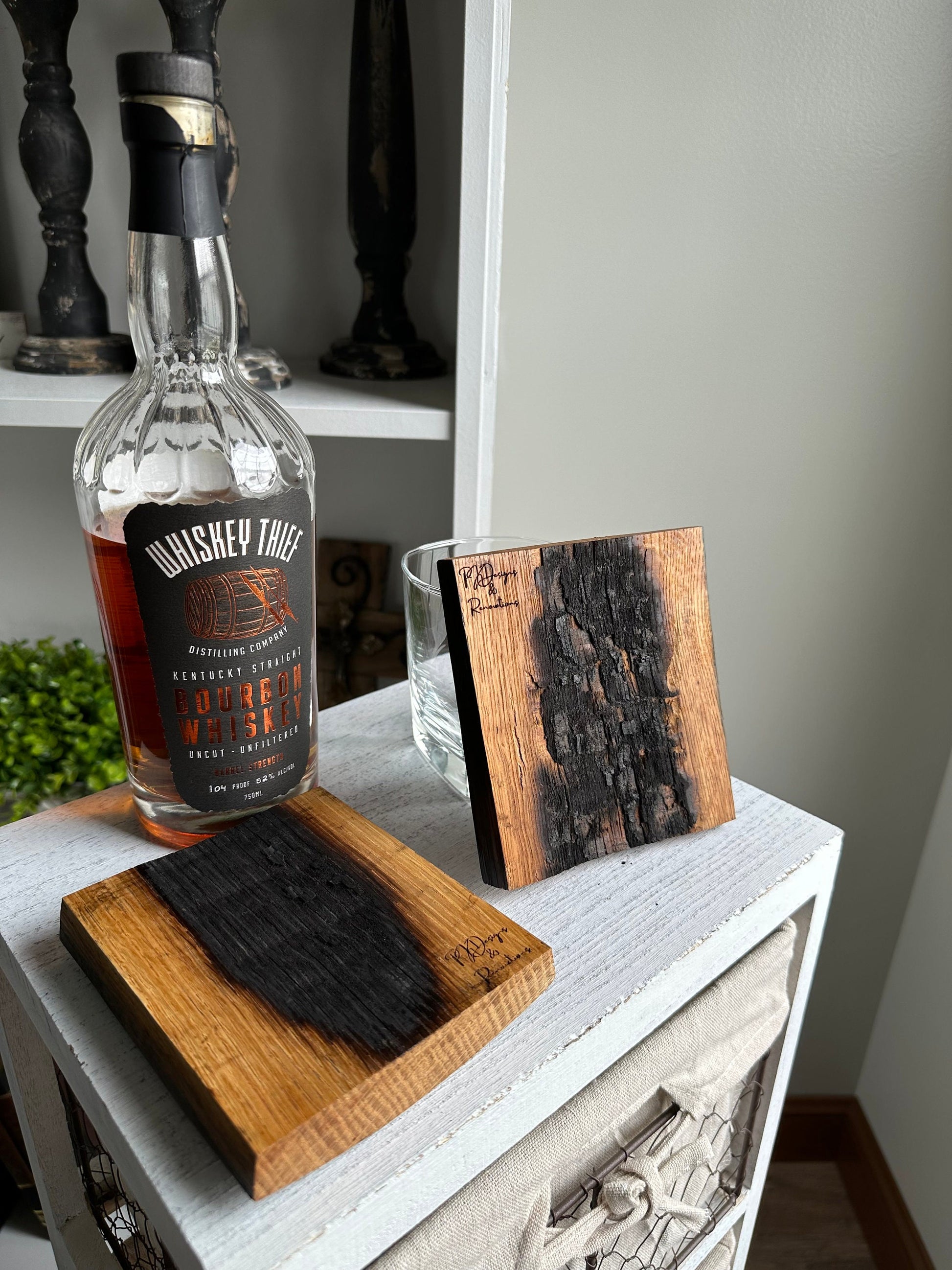 Bourbon Barrel Stave Personalized Coasters