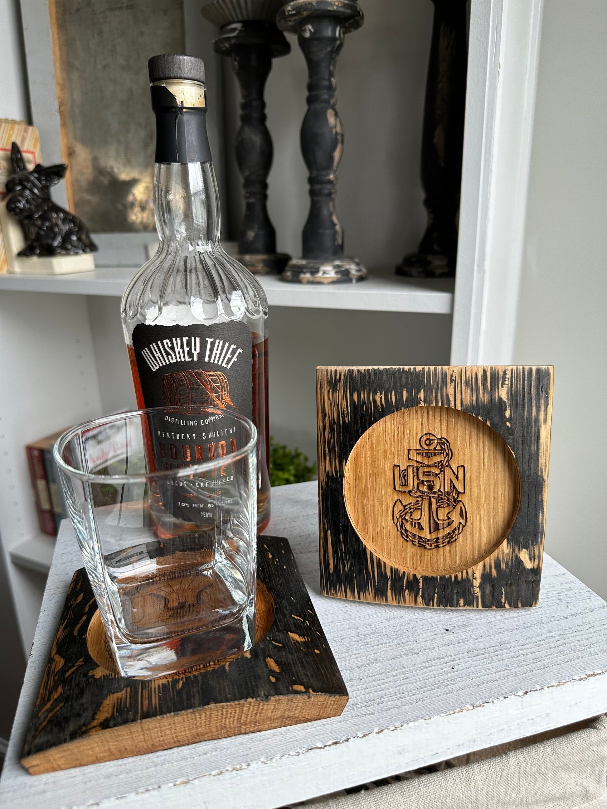 Bourbon Barrel Stave Personalized Coasters