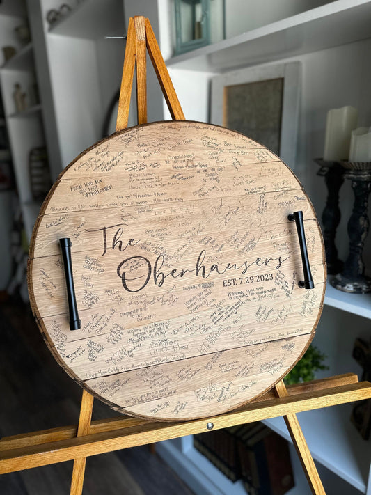 Bourbon Barrel Sign Personalized Wedding Guestbook