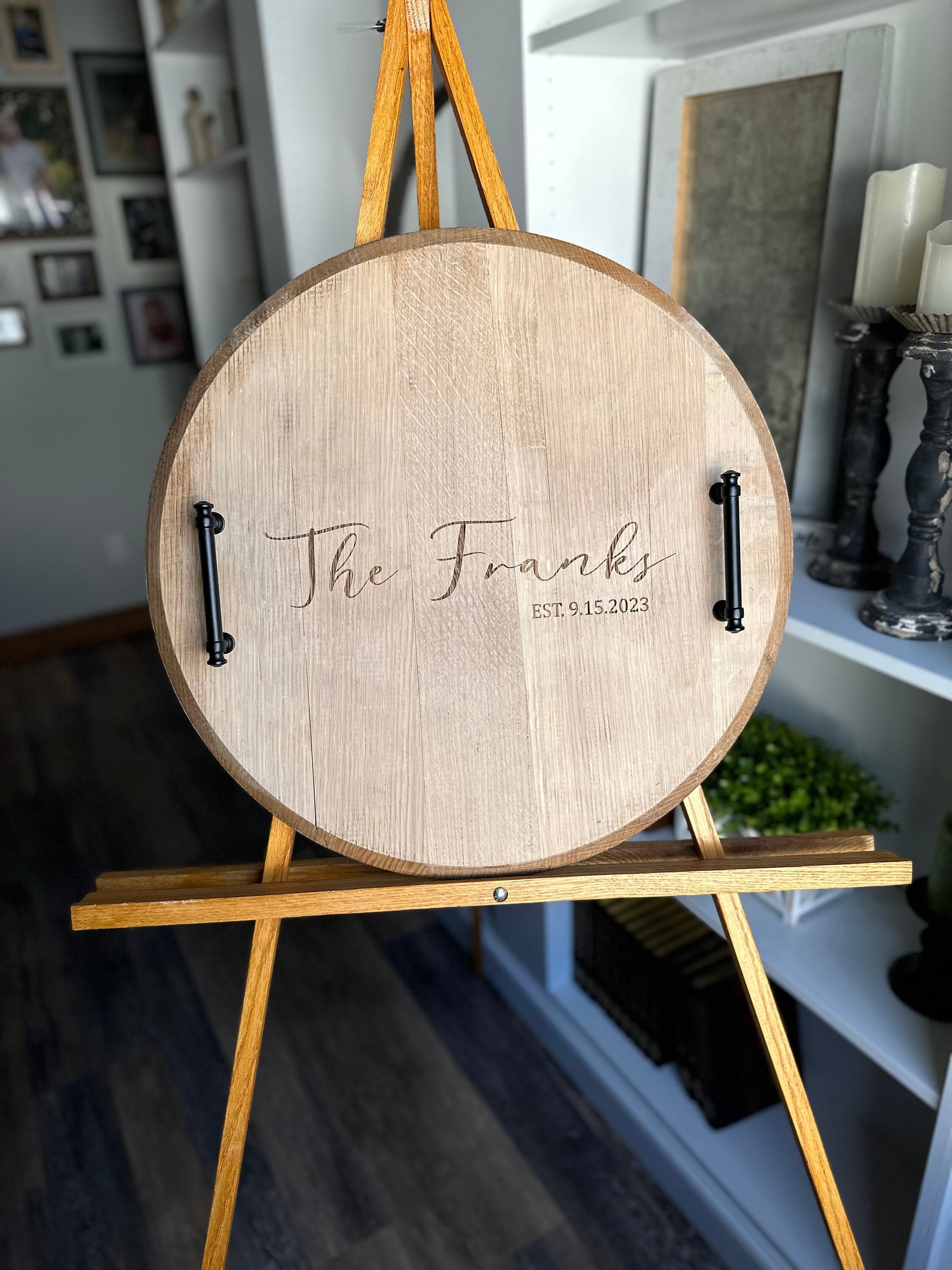 Bourbon Barrel Sign Personalized Wedding Guestbook