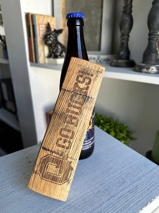 Bourbon Barrel Stave Personalized Laser Engraved Bottle Opener
