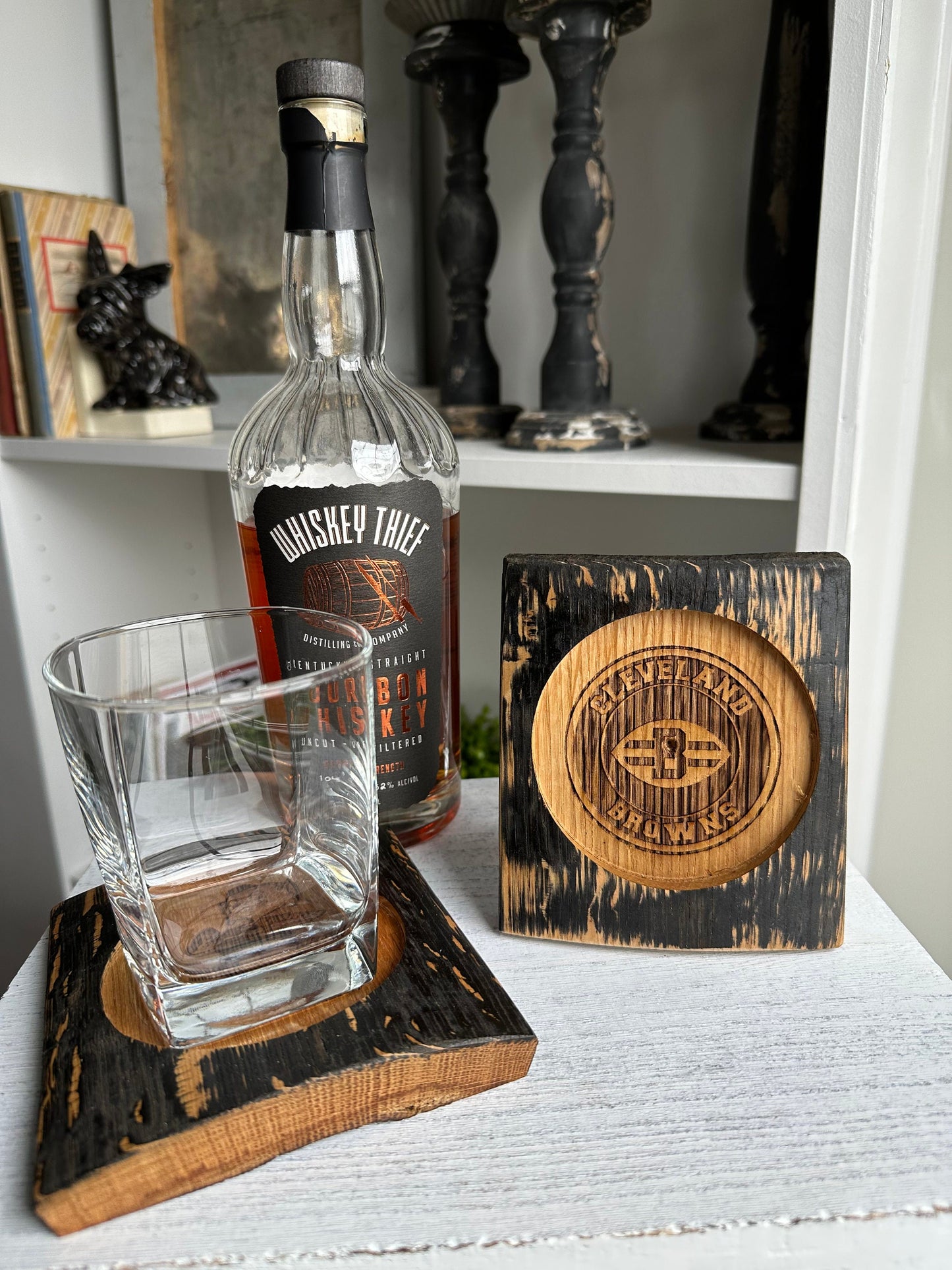 Bourbon Barrel Stave Personalized Coasters