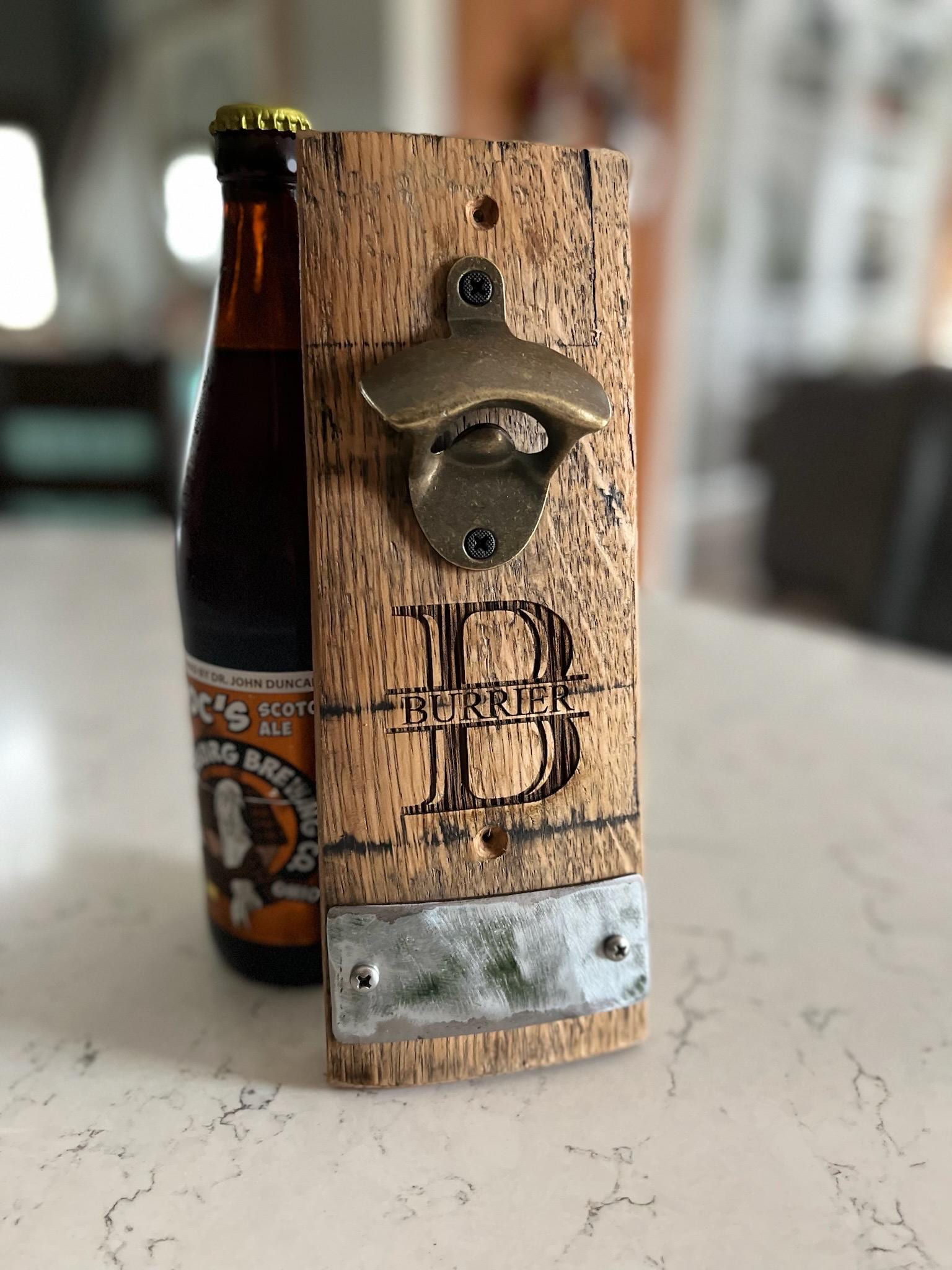 Bourbon Barrel Stave Mountable Bottle Opener