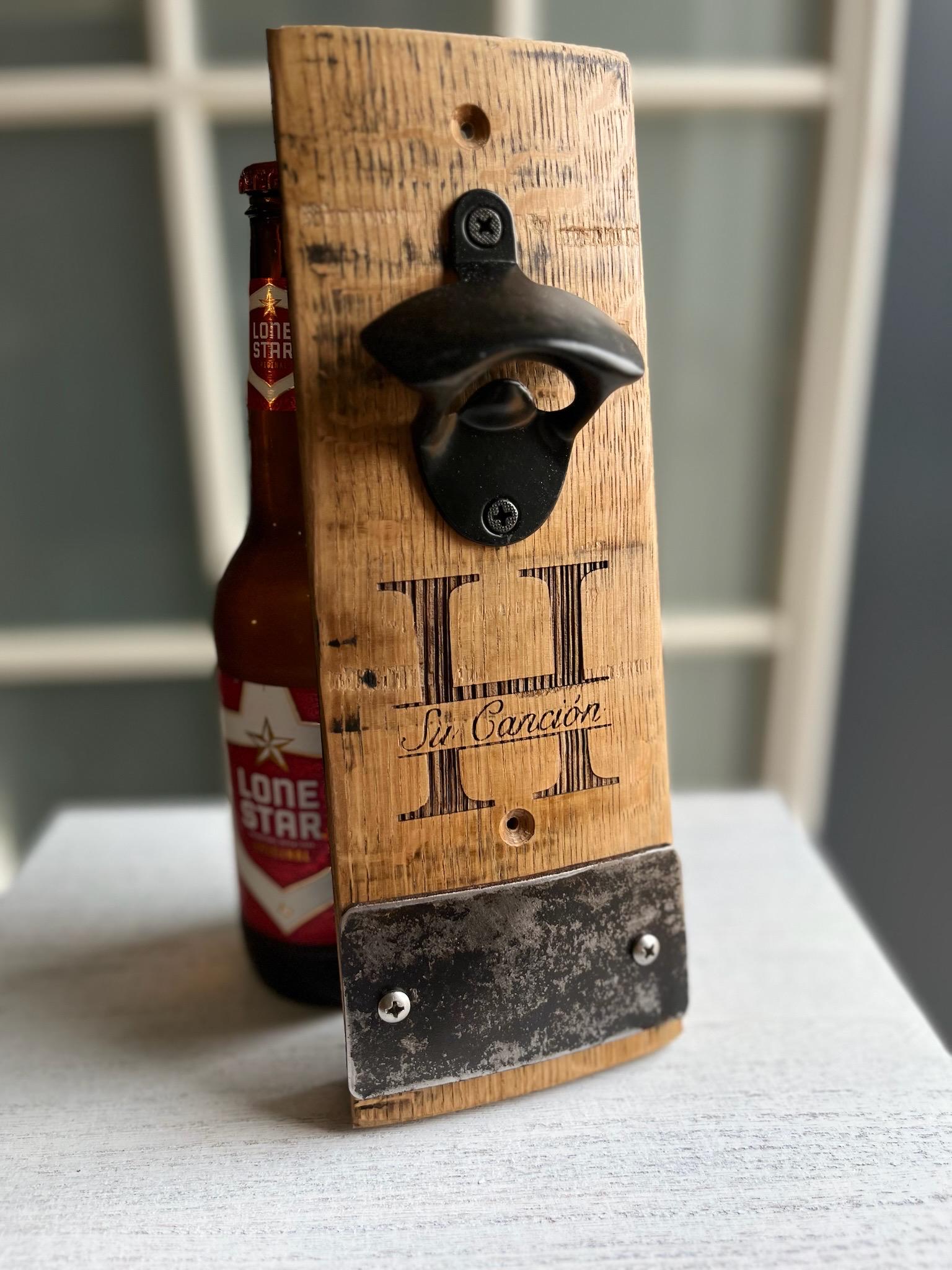 Bourbon Barrel Stave Mountable Bottle Opener