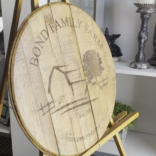 Bourbon Barrel Sign Personalized Lazy Susan
