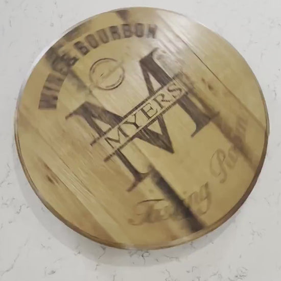 Bourbon Barrel Sign Personalized Lazy Susan