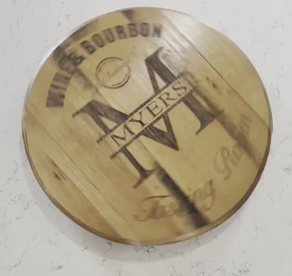Bourbon Barrel Sign Personalized Lazy Susan