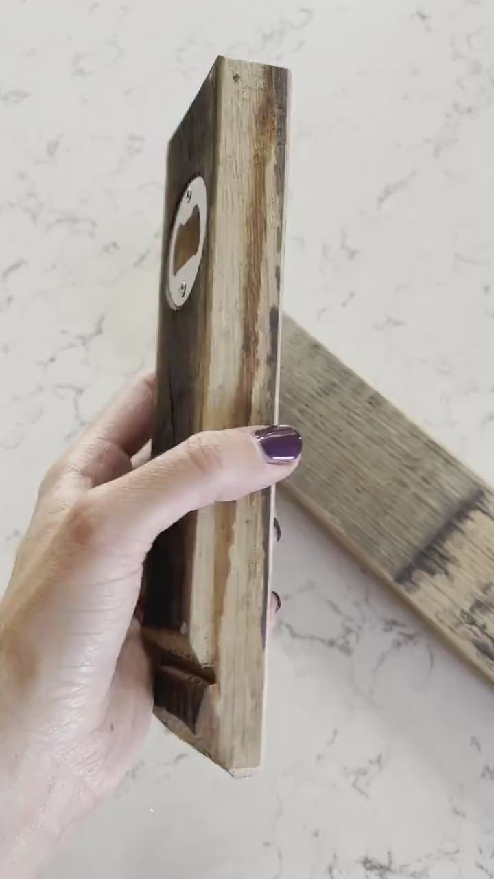 Bourbon Barrel Stave Personalized Laser Engraved Bottle Opener